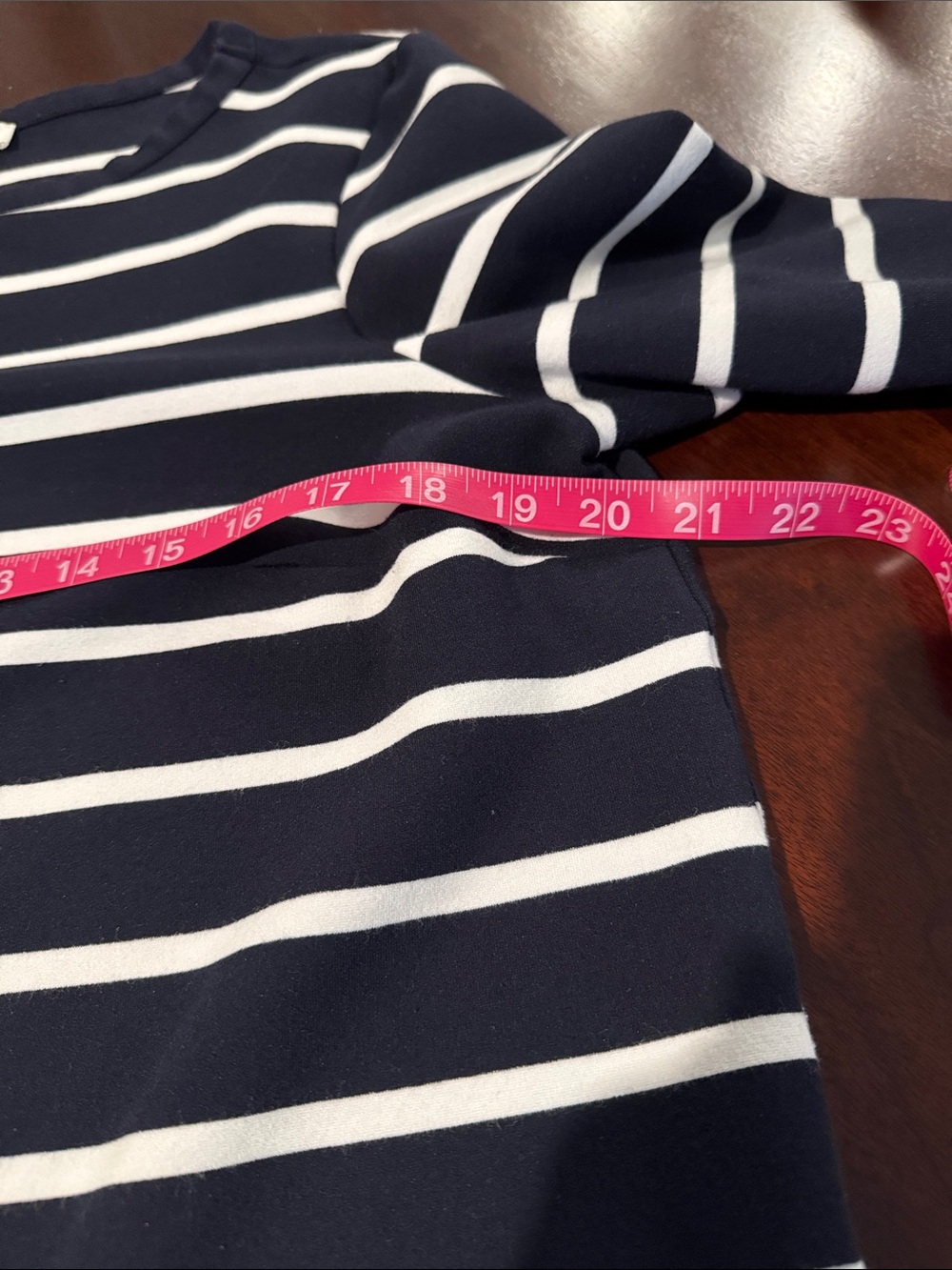 Striped Navy and White Long-Sleeve Top  Haver & Blair. XL London - Picture 5 of 7